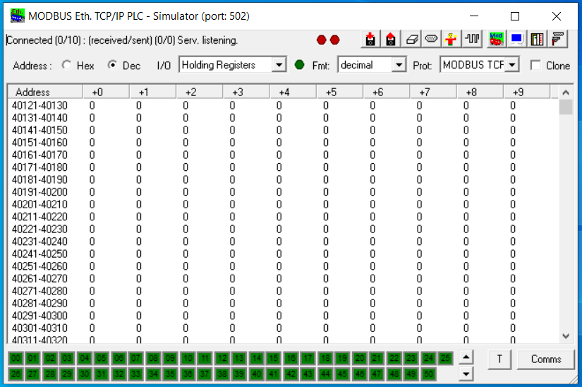 Servidor MODBUS ModRSsim